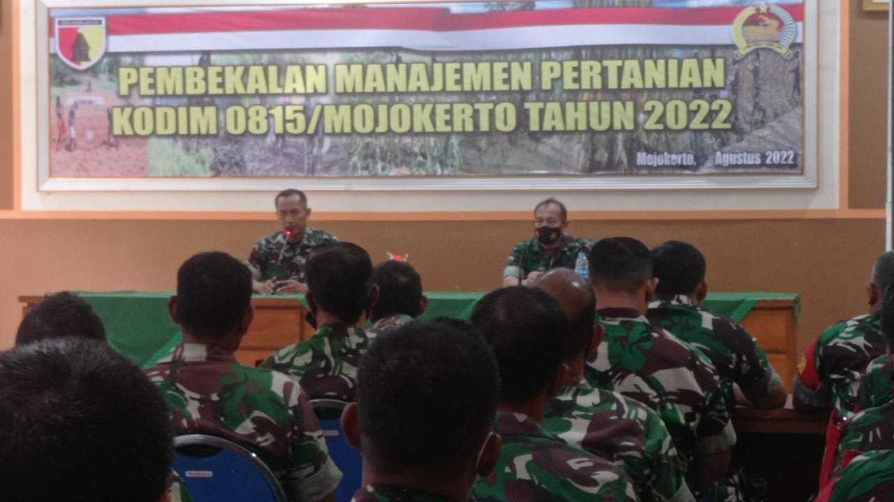 Tingkatkan Perekonomian Masyarakat, Kodim 0815/Mojokerto Bekali Babinsa Manajemen Pertanian