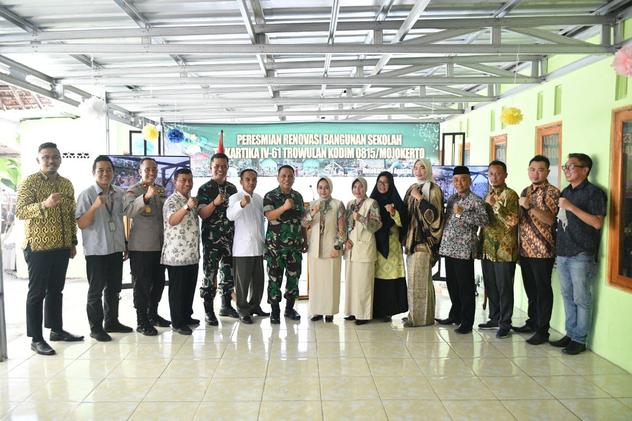 Resmikan Renovasi TK Kartika 1V-61 Trowulan, Ini Harapan Dandim Mojokerto