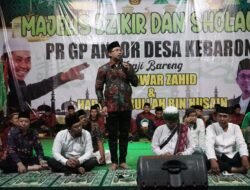 Bupati Gus Muhdlor Bersama KH. Anwar Zahid Hadiri Majelis Dzikir dan Sholawat PR GP Ansor Desa Kebaron Tulangan