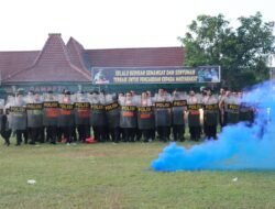 Gelar Simulasi Pengamanan Pilkades, Polresta Mojokerto Lakukan Sterilisasi Jalur