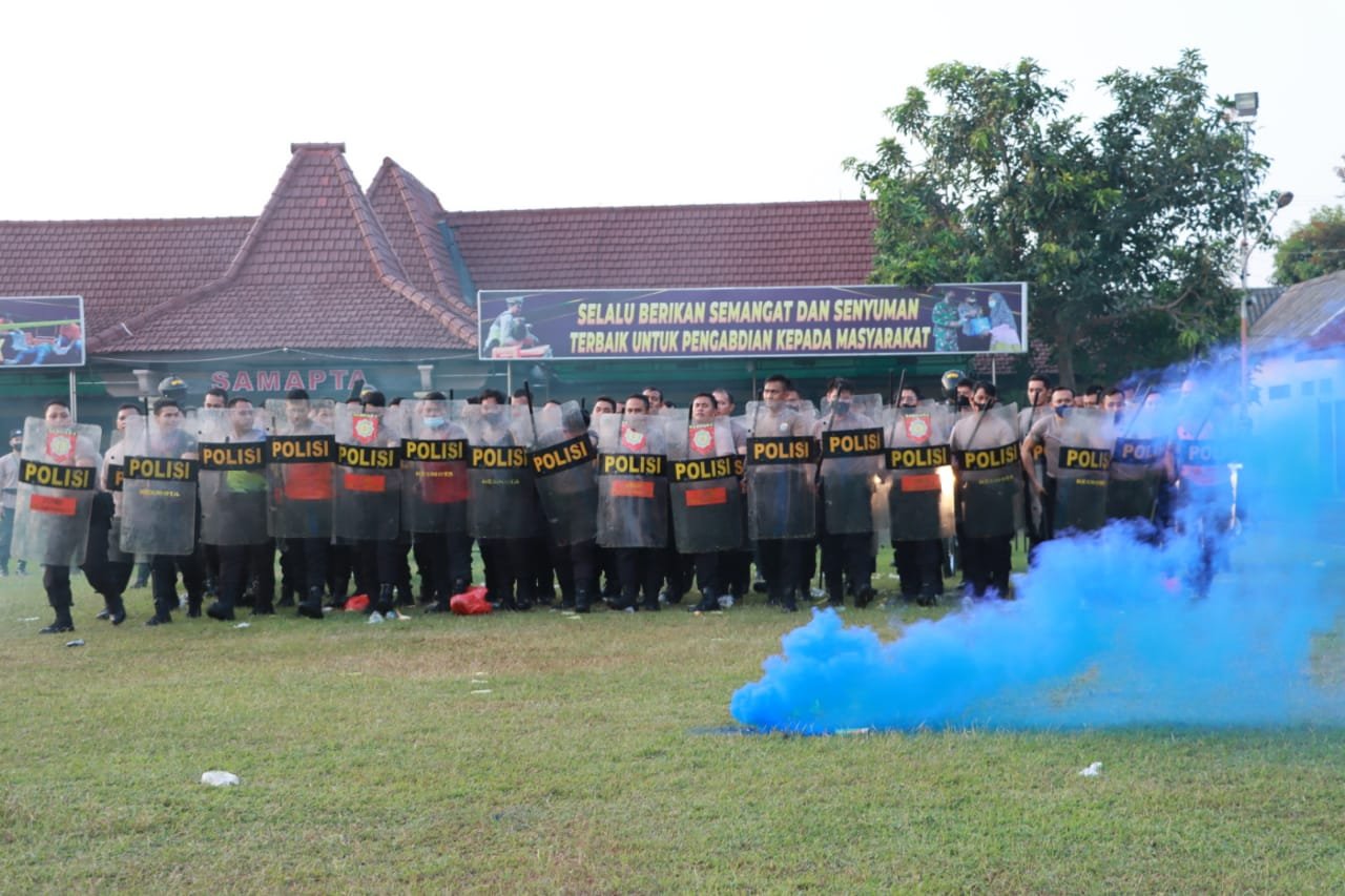 Gelar Simulasi Pengamanan Pilkades, Polresta Mojokerto Lakukan Sterilisasi Jalur
