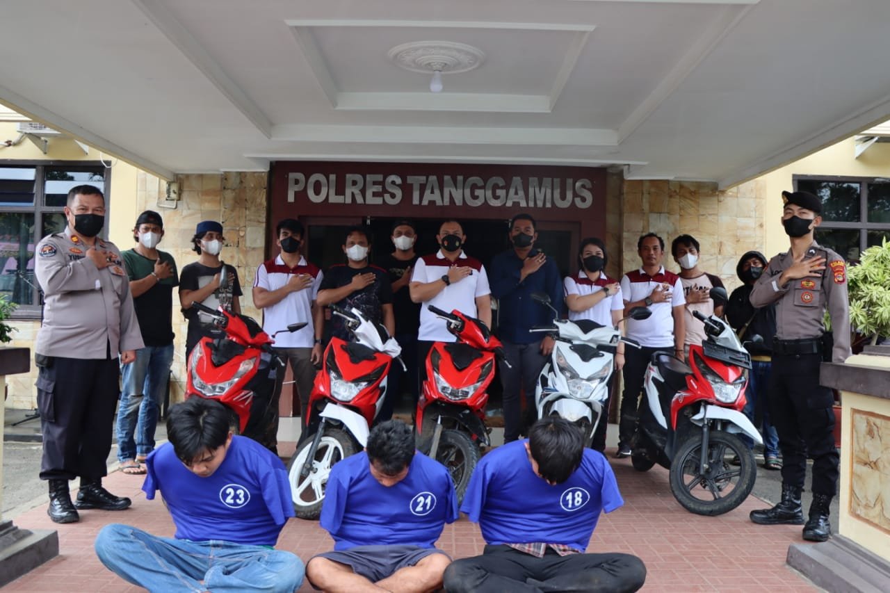 Dipimpin Kasat Reskrim, Tekab 308 Polres Tanggamus Ungkap Curanmor 10 TKP, 7 Motor Diamankan
