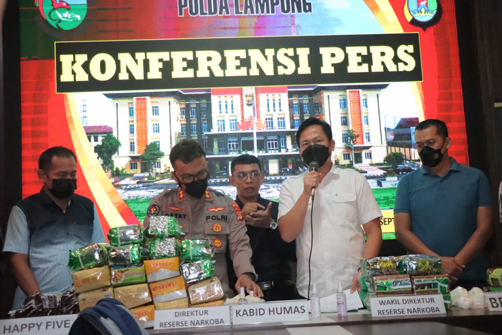 Ditresnarkoba Polda Lampung, ungkap kasus tindak pidana Narkotika jenis Shabu, seberat 16.035 Gram