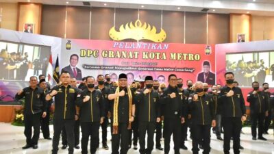 Walikota Metro Wahdi Resmi Nahkodai DPC Gerakan Nasional Anti Narkotika (GRANAT) Kota Metro