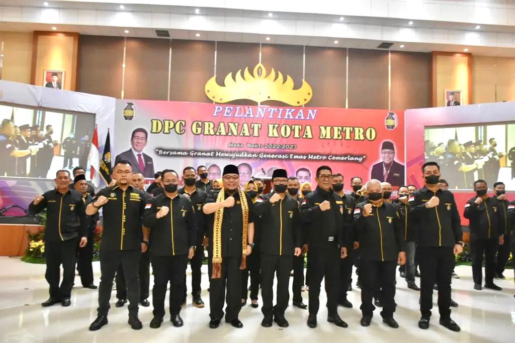 Walikota Metro Wahdi Resmi Nahkodai DPC Gerakan Nasional Anti Narkotika (GRANAT) Kota Metro