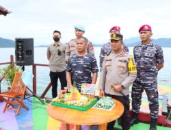 Kapolres Pesawaran Polda Lampung dan Polsek Jajaran Beri Suprise HUT TNI Ke-77