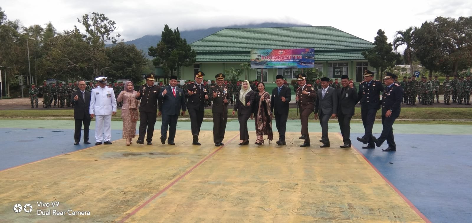 Upacara Memperingati HUT TNI Ke 77 di Lapangan Makodim 0424/Tanggamus