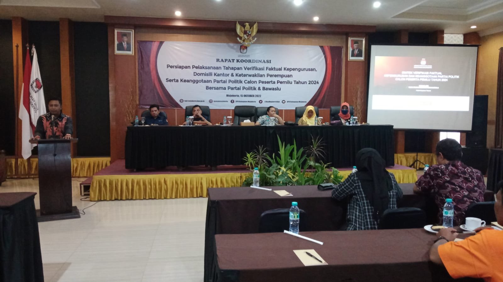 KPU Kabupaten Mojokerto Gelar Rakor Persiapan Tahapan Verifikasi Faktual Parpol Calon Peserta Pemilu 2024