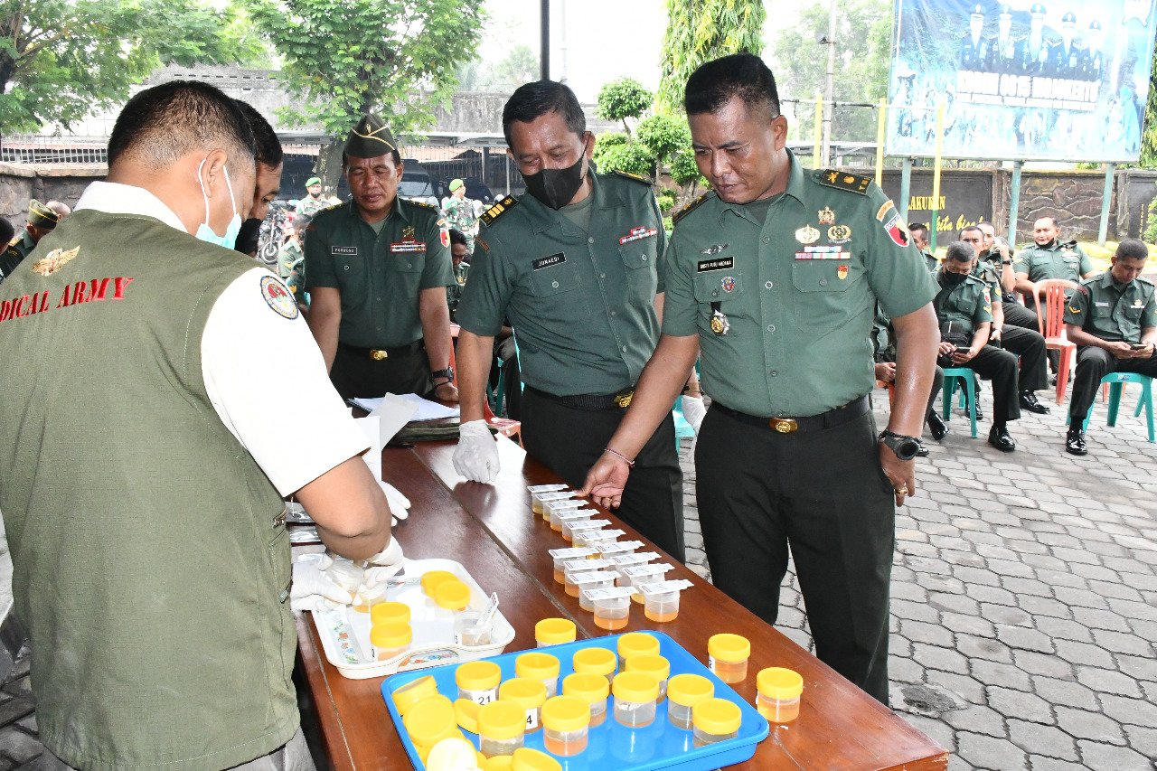 Pastikan Bebas Narkoba, Kodim 0815 Mojokerto Lakukan Uji Petik, Ini Hasilnya
