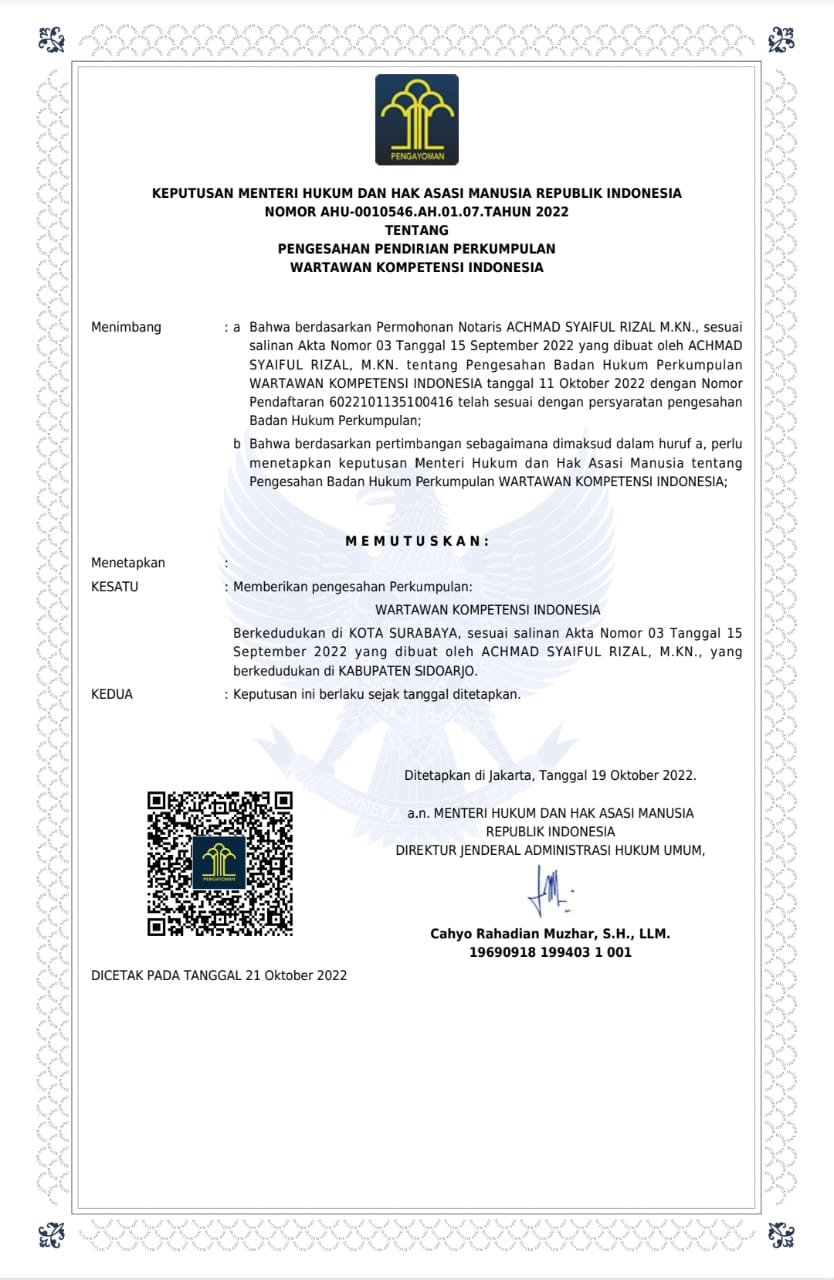 Wartawan Kompeten Bersertifikat BNSP Mendirikan Wakomindo