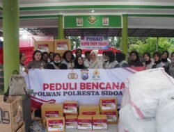 Polwan Polresta Sidoarjo Peduli Warga Terdampak Puting Beliung