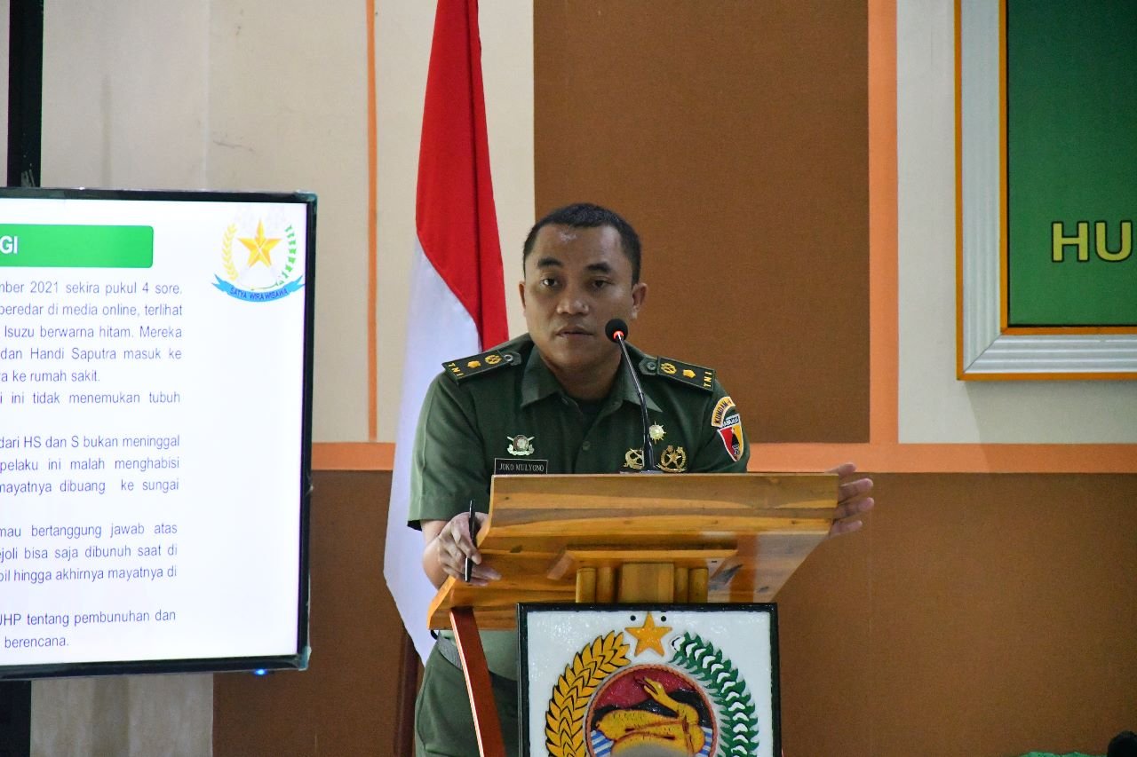 Hindari Pelanggaran, Prajurit Hingga KBT Kodim 0815/Mojokerto Dibekali Penyuluhan Hukum