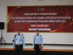 Lapas Kotaagung Teken Pakta Integritas, Jaga Netralitas pada Pemilu dan Pemilihan 2024 Mendatang