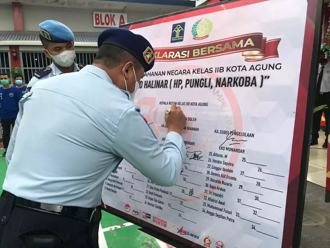 Diterpa Isu Pungli, Kepala Rutan Kota Agung Tandatangani Surat Pernyataan Zero Halinar