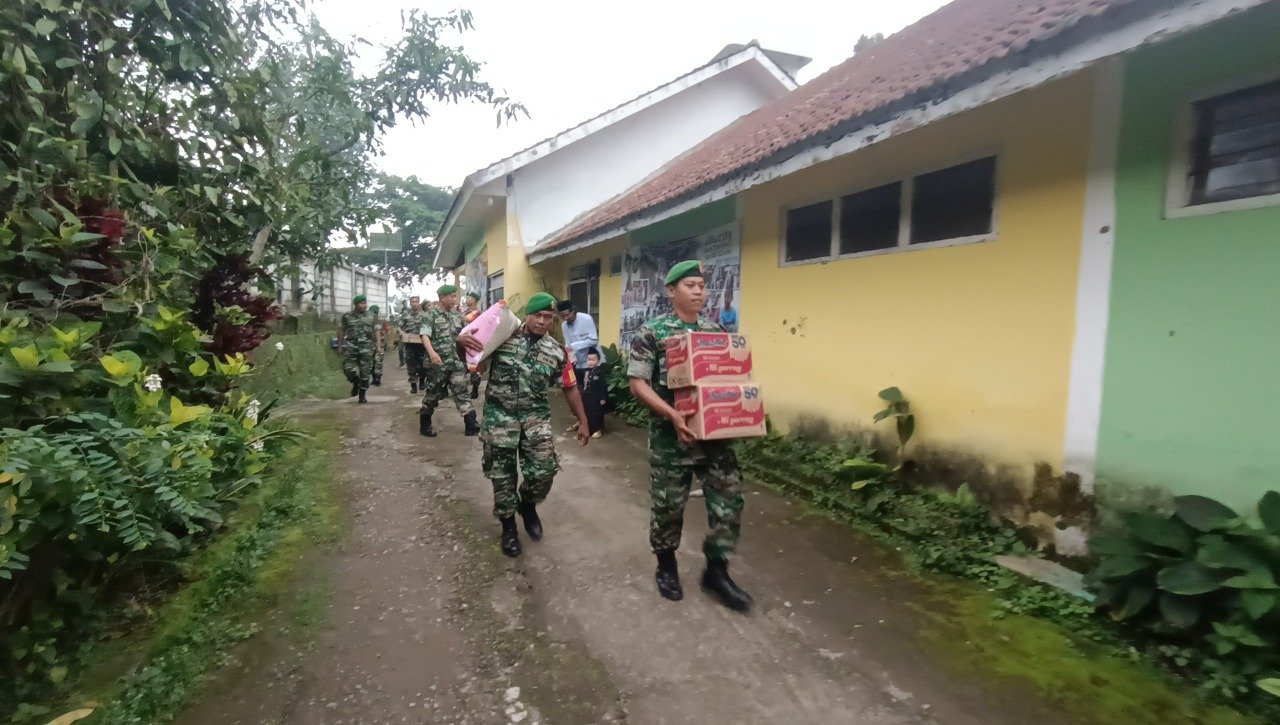 Jelang HJK & HUT Kodam V/Brawijaya Kodim Mojokerto Santuni Yayasan Yatim Sejahtera Villa Durian