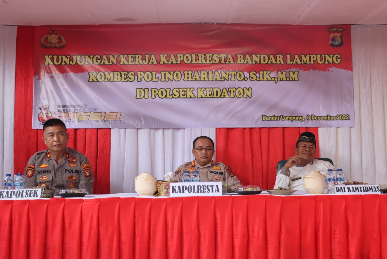 Pastikan Personil Siap Layani Masyarakat, Kapolresta Bandar Lampung Kunjungi Polsek Kedaton