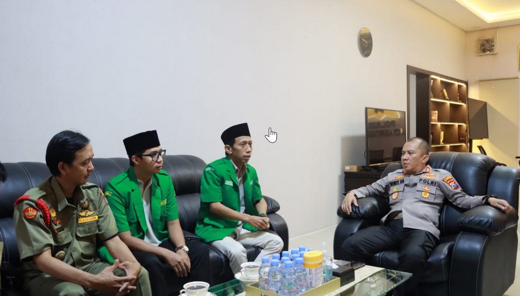 Kenang Almarhum Riyanto, Kapolresta Mojokerto Terima Kunjungan Kerja Ketua GP Ansor