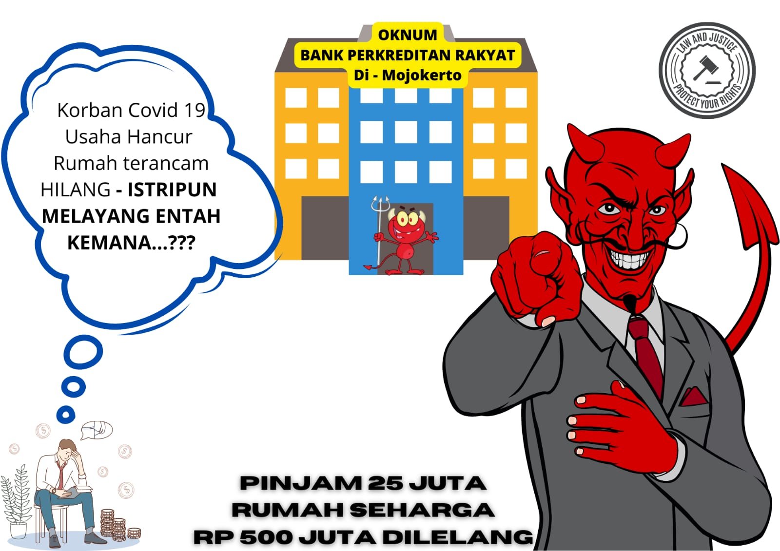 Rumahnya Dilelang, Eko Wardoyo Gugat PT BPR Lestari Nusantara Indonesia di PN Mojokerto