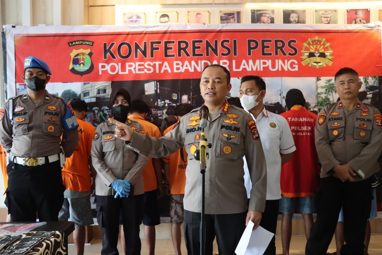 91 Kali Beraksi, Polresta Bandar Lampung Tangkap 7 Pelaku Spesialis Pencurian Kendaraan Bermotor