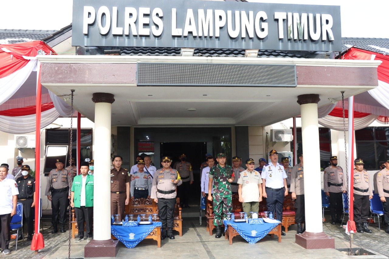 Jelang Nataru, Polres Lampung Timur Gelar Pasukan Ops Lilin