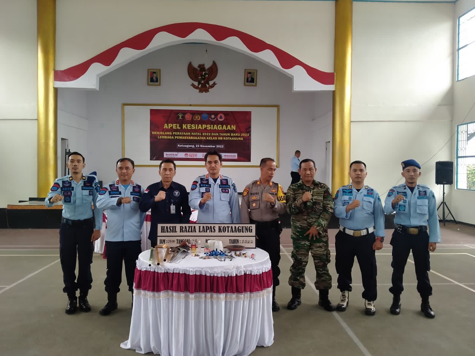 Waspada Jelang Natal dan Tahun Baru, Lapas Kotaagung Gelar Apel Siaga Bersama, Razia Kamar Hunian, dan Tes Urine WBP serta Seluruh Petugas