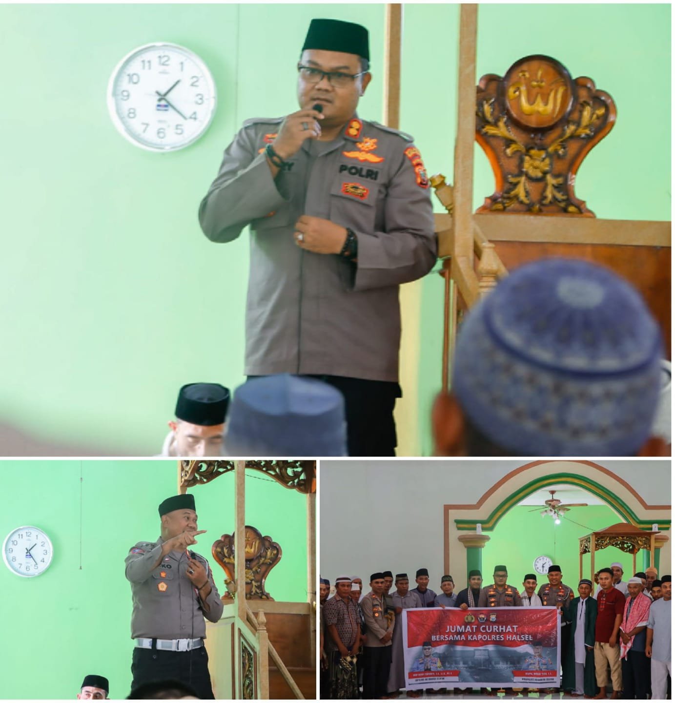 Kapolres Halsel Gelar Jumat Curhat di Masjid Al Raiyah