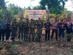 Koramil Gondang dan Pemdes Bakalan Tanam Ratusan Bibit Pohon