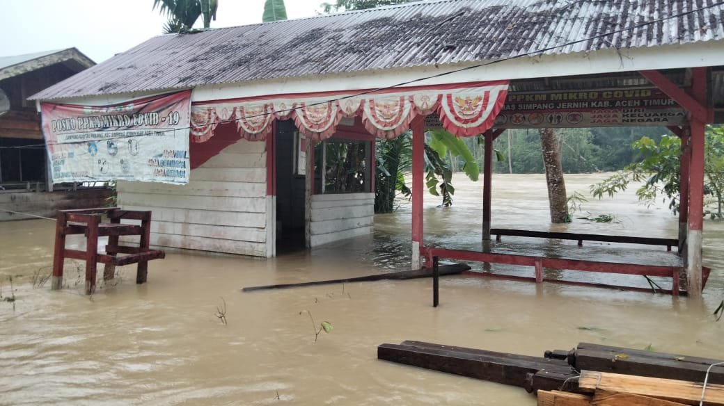 Banjir Melanda Gampong Rantau Panjang Kecamatan Simpang Jernih Kabupaten Aceh Timur