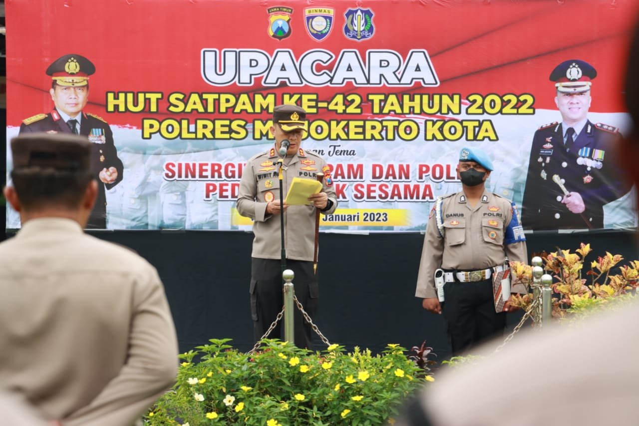 HUT Satpam Ke-42, Kapolresta Mojokerto Sebut Satpam Selalu Bersinergi