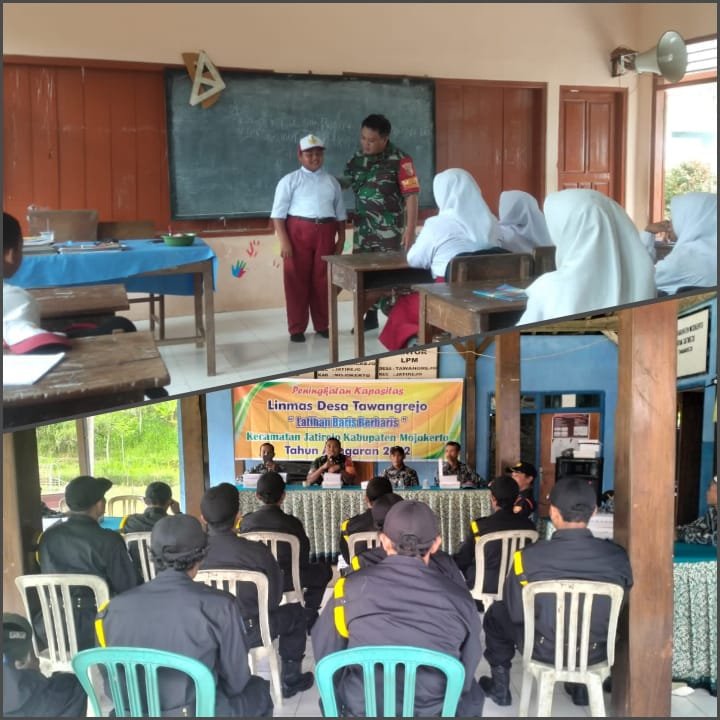 Koramil Jatirejo Ajarkan Wasbang Hingga Bina Linmas