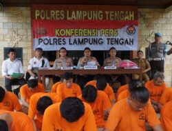 Ungkap 8 Kasus Menonjol Dalam Satu Bulan Terakhir, Polres Lampung Tengah Gelar Konferensi Pers