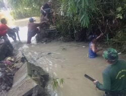Banjir Sebabkan Tanggul Jebol, Kodim 0815/Mojokerto Kerahkan Babinsa