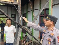 Kapolsek Pantee Bidari Datangi TKP Lokasi Kebakaran Rumah Warga