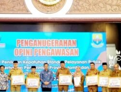 Wabup Hairan Hadiri Penganugerahan Penghargaan Hasil Penilaian Kepatuhan Standar Pelayanan Publik oleh Ombudsman RI