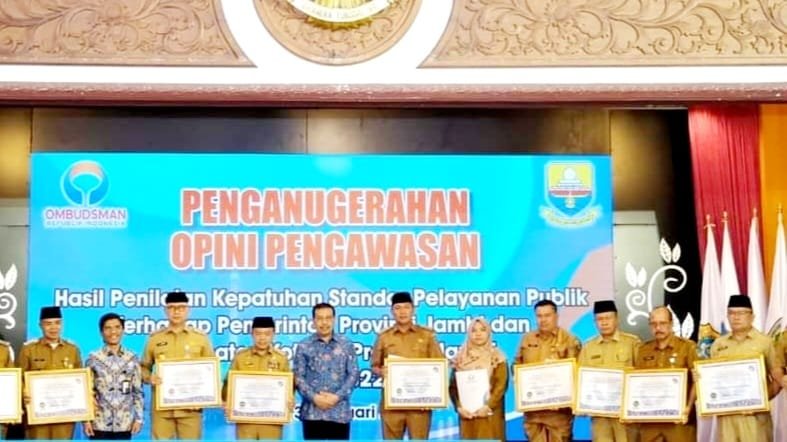 Wabup Hairan Hadiri Penganugerahan Penghargaan Hasil Penilaian Kepatuhan Standar Pelayanan Publik oleh Ombudsman RI