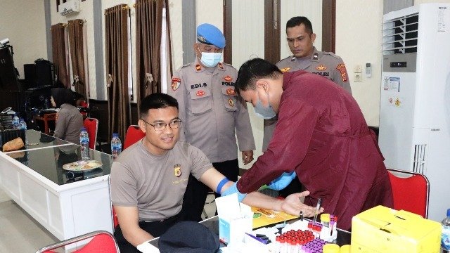 87 Personel Polres Aceh Timur Menjalani Pemeriksaan Kesehatan Berkala