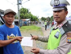 Tekan C3 serta Kecelakaan, Polres Tanggamus Razia di Kota Agung dan Berikan Puluhan Teguran ke Pelanggar