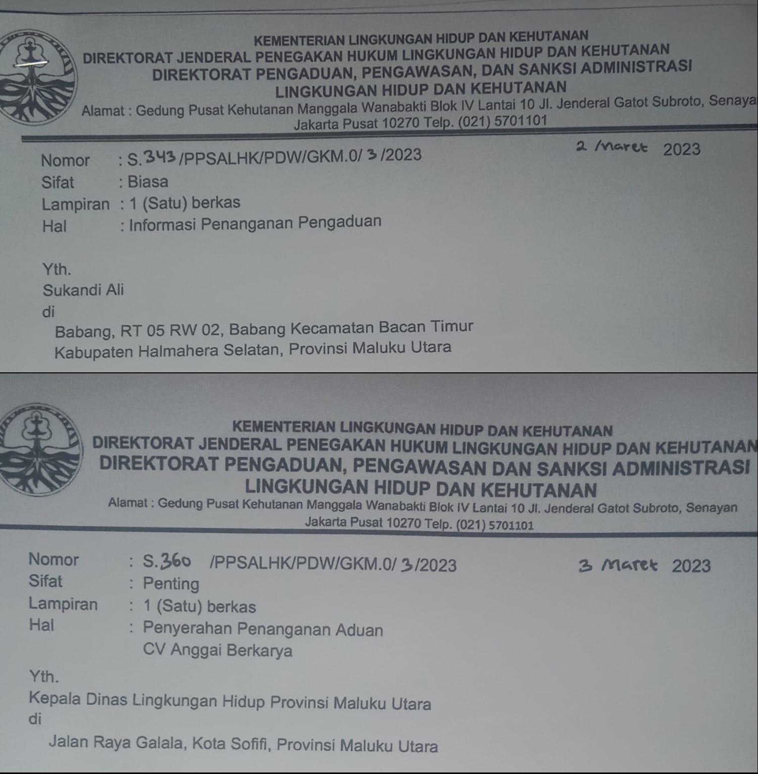 Sekjen DPP LSM GUSUR Apresiasi Kementrian LHK Respon Aduan DPC LSM GUSUR Halsel