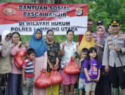 Pasca Bencana Banjir, Polres  Lampung Utara Terus Salurkan Bantuan Sosial Kepada Warga Yang Terdampak