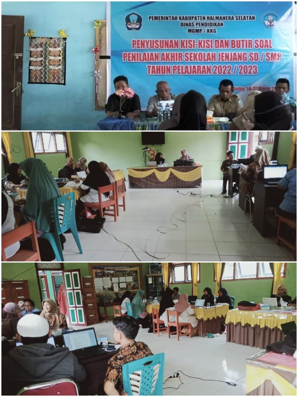 Guru SD-SMP Kecamatan Bacan Timur Fokus Susun Soal Ujian Tahun 2023 di SMPN 22 Halsel