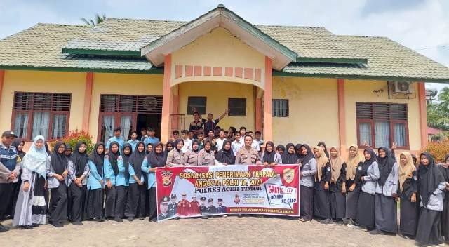 Jelang Penerimaan Calon Anggota Polri Terpadu, Bag SDM Polres Aceh Timur Sosialisasi Kepada Pelajar