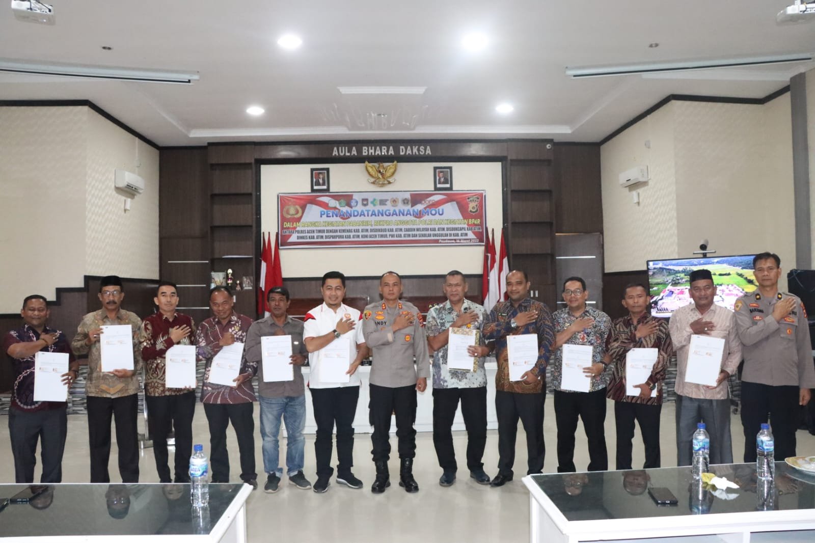Tandatangan MoU Penerimaan Anggota Polri 2023, Ini Pesan Kapolres Aceh Timur