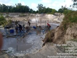 Aktivitas Penambangan Timah Ilegal Milik Ibrahim di Surya Timur Bangka Terus Beroperasi