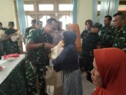 Kodim 0815/Mojokerto Sambangi Wilayah Puri Bagikan Puluhan Paket Sembako