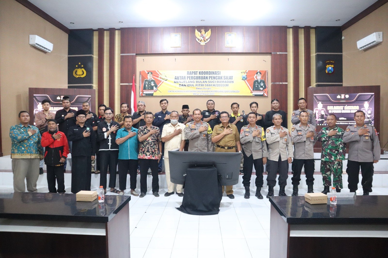 Polres Blitar Kota Gandeng Perguruan Silat Jaga Kamtibmas di Bulan Ramadhan