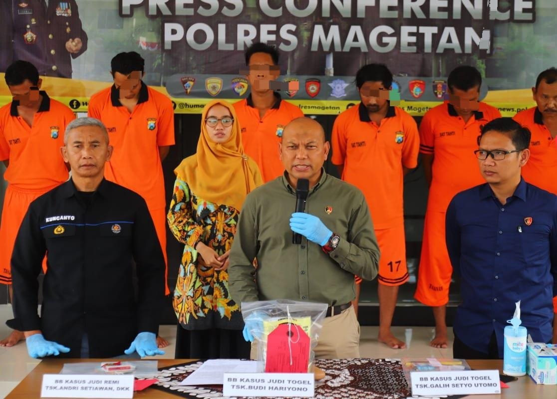 Operasi Pekat, Polres Magetan Berhasil Amankan Pelaku Judi di Tiga TKP