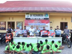 Dalam Dua Pekan Satresnarkoba Polres Aceh Timur Berhasil Ungkap 10 Kasus Narkoba dengan 15 Orang Tersangka