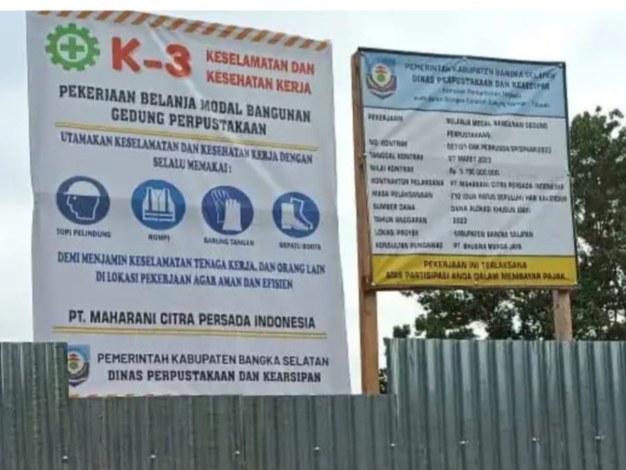 Proyek Gedung Perpustakaan Bangka Selatan senilai 9,7 Milliar Rupiah.
