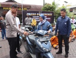 Berhasil Ungkap 45 Kasus Curanmor, Polres Malang Kembalikan Motor Kepada Pemiliknya
