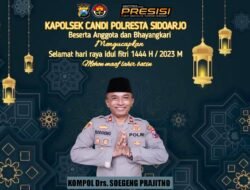 Kapolsek Candi Polresta Sidoarjo Mengucapkan Selamat Hari Raya Idul Fitri 1444 H